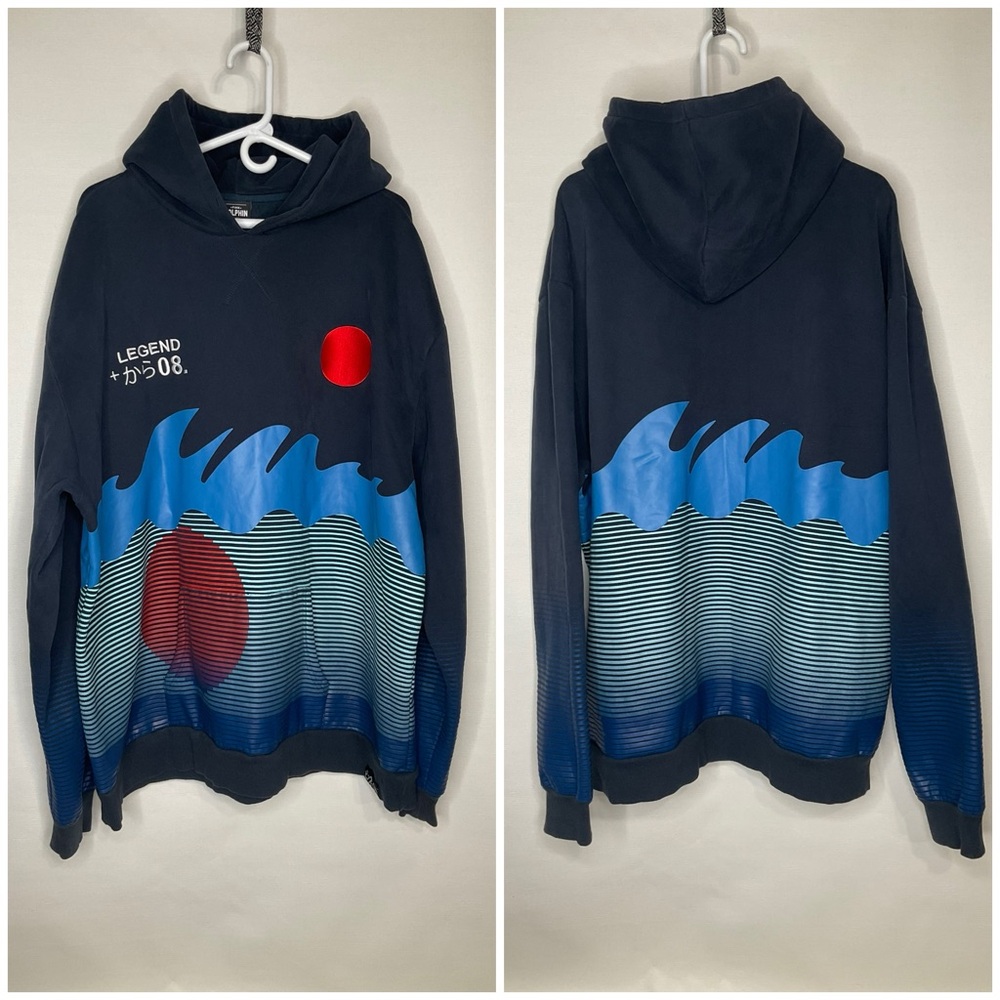 Pink Dolphin Wrap Around Waves Japan Hoodie Sweatshirt
